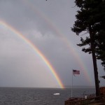 A double rainbow over Lake Champlain, where I live.