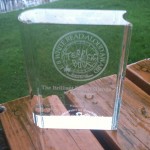 Here’s the award. Isn’t it lovely? I keep it in my office now.